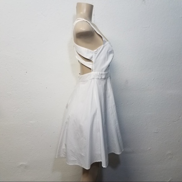 MODA White Cross Back Cami Dress 4 Small - Picture 4 of 8